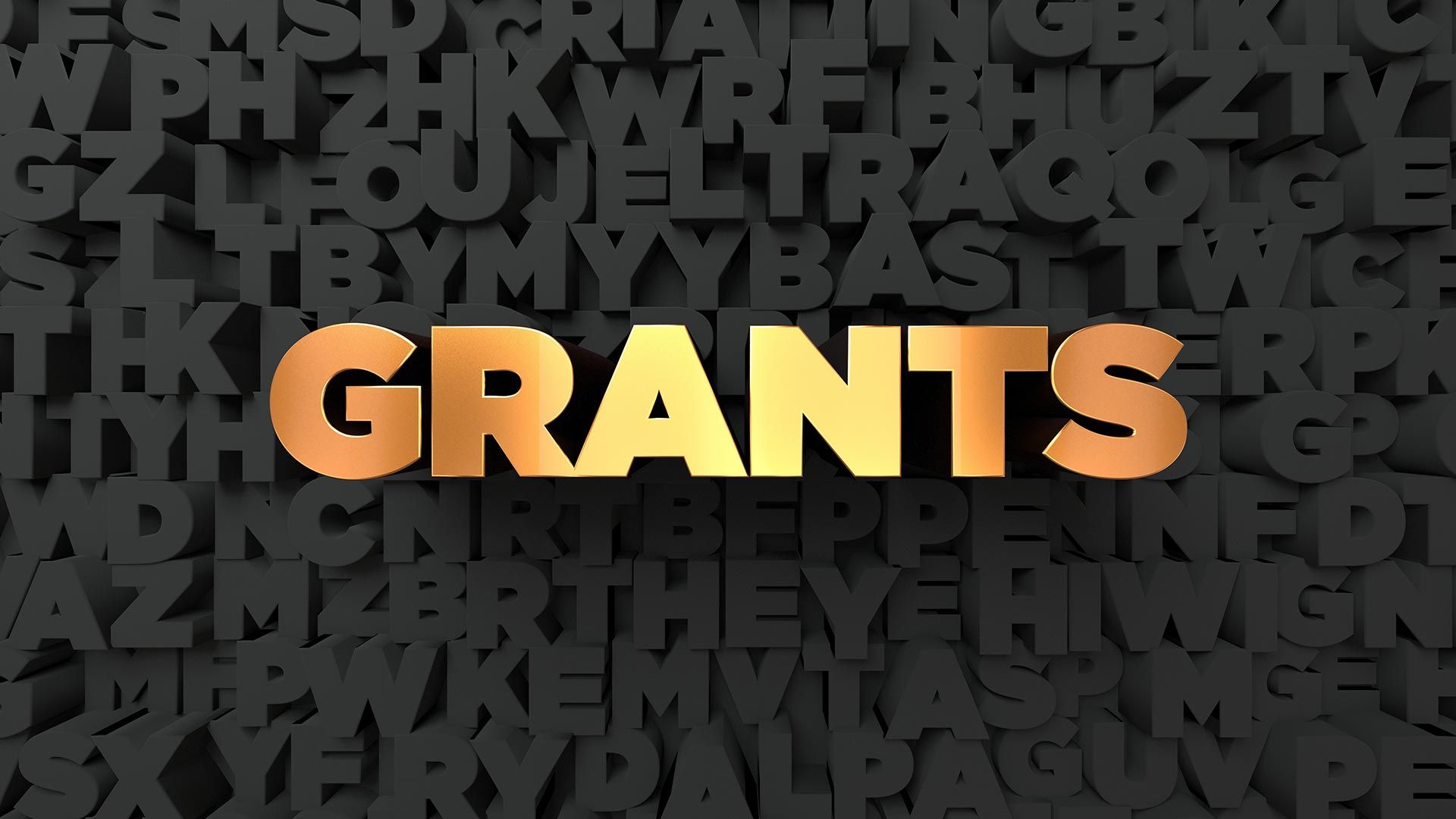 The word 'GRANTS' in bold gold letters on a dark background.
